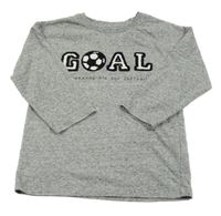 Šedé melírované triko s nápisem s fotbalovým míčem Matalan