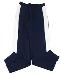 Tmavomodro-biele športové tepláky H&M