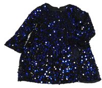 Čierne sametovo/flitrové slávnostné šaty Dunnes