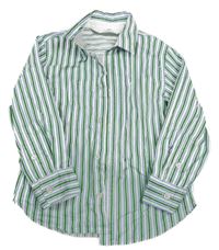 Bílo-zeleno-modrá pruhovaná košile H&M