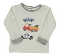 Biele tričko s autami H&M