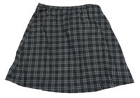 Čierno-tmavosivá kockovaná tepláková sukňa H&M