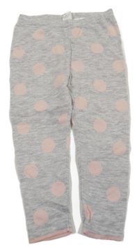 Sivé melírované pletené tepláky s bodkami H&M