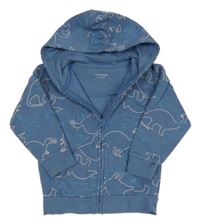 Modrá prepínaci mikina s dinosaurami a kapucňou Primark
