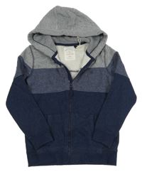 Tmavmodro-modrá propínací mikina s kapucí Fat Face