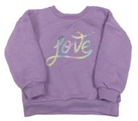 Fialové mikina s nápisom Nutmeg