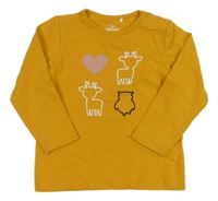 Okrové triko s obrázky Topomini