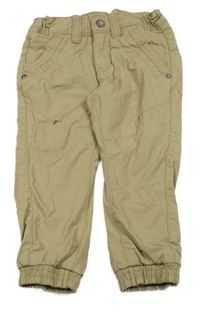 Béžové plátenné podšité cuff nohavice C&A