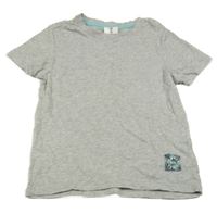 Sivé melírované tričko s nášivkou Pocopiano