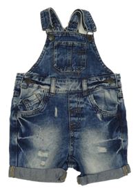 Tmavomodré laclové riflové kraťasy s kapsami Next