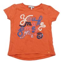 Oranžové tričko s nápismi C&A