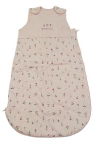 Světlerůžový květovaný zateplený spací pytel s nápisom Matalan