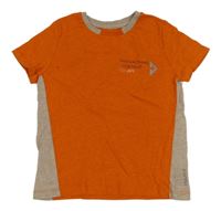 Oranžovo-béžové tričko s nápisom Esprit