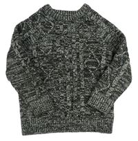 Čierno-sivý melírovaný sveter Next