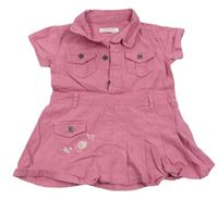 Ružové plátenné košeľové šaty s vreckami Early Days