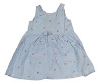 Modro-biele pruhované šaty s třešněmi H&M