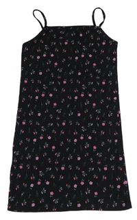 Čierne šaty s kvietkami Primark