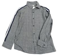 Nové - Černo-bílá kostkovaná košile s pruhy M&Co.