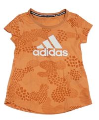 Oranžové vzorované tričko s logom zn. Adidas