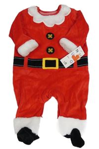 Nové - Červeno-bílý sametový overal - Santa zn. Nutmeg