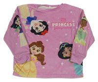Ružová plyšová mikina s princeznami Disney