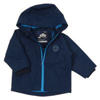 Tmavomodrá šusťáková jarní bunda se smajlíkem a kapucí Next