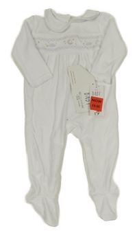 Nové - Bílý sametový overal s výšivkami George