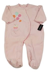 Nové - Růžový fleecový overal s medvídkem Dunnes 