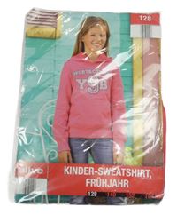 Nové - Růžová mikina číslem a kapucí Alive