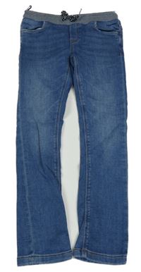 Světlemodré teplákové skinny rifle s teplákovým pasem C&A