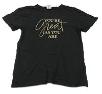 Čierne tričko s nápisom Page one young