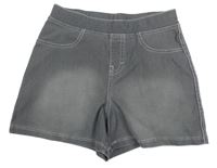 Šedé elastické kraťasy riflového vzhledu H&M