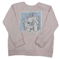 Svetloružová mikina s kočičkou Marií H&M