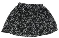 Čierno-biela šifónová sukňa s leopardím vzorom New Look