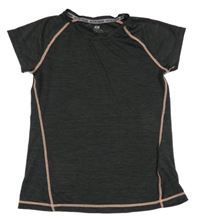 Tmavošedo-růžové melírované sportovní tričko H&M