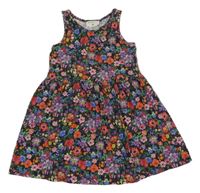 Tmavomodro-farebné kvetované šaty H&M