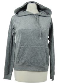 Dámska sivá zamatová mikina s kapucňou H&M