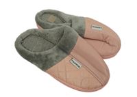 Nové - Dámské růžové koženkové pantofle s kožíškem vel. 38-39