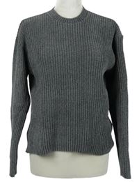 Dámský šedý žinylkový žebrovaný svetr M&S