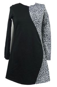 Dámská bílo-černá vzorovaná šatová tunika 