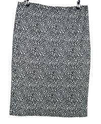 Dámská černo-bílá vzorovaná midi sukně 