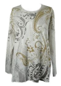 Dámské béžové vzorované triko 