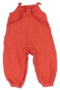Neonově růžový kalhotový bavlněný overal F&F