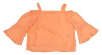 Neonově oranžová žoržetová crop halenka H&M