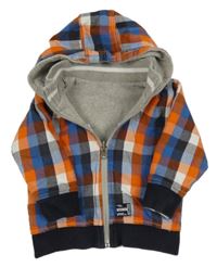 Kostkovaná/šedá propínací podšitá mikina s kapucí Timberland 