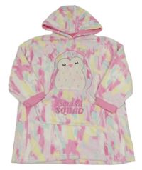 Barevná chlupatá oversize mikina se sovou a kapucí vel.122-140