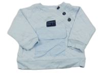 Svetlomodrá prešívaná mikina s nášivkou a vreckom Mintini