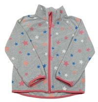 Sivá fleecová prepínaci mikina s hviezdami H&M