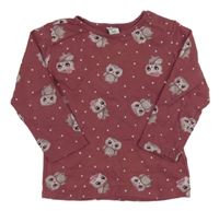 Vínové bodkovaná é tričko so sovičkami Dopodopo