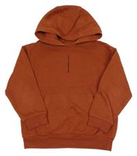 Rezavá mikina s nápisem a kapucí Next